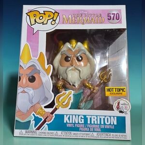 🆕️Funko Pop! The Little Mermaid # 570 King Triton 6 Inch Exclusive Vinyl Figure